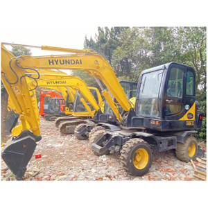 Excavadora de ruedas Hyundai DW60 de 6 toneladas, MINI excavadora de ruedas usada hecha en Corea original a la venta