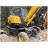 Excavadora de ruedas Hyundai DW60 de 6 toneladas, MINI excavadora de ruedas usada hecha en Corea original a la venta